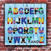 Avengers Alphabet canvas for kids wall art - Square with background