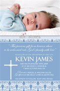 Christening Invitation Personalised Baptism - Blue 1