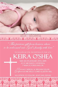 Christening Invitation Personalised Baptism - Pink 1