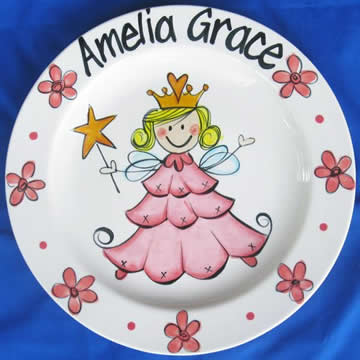 Handpainted Personalised Plate - Princess Fairy