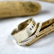 Personalised Name Ring - 6mm combined with Ball Ring