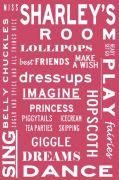 Personalised Bus Scroll for Girls Room - WHAT GIRLS ARE MADE OF - Bus Scroll Tram Scroll