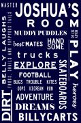 Personalised Bus Scroll for Boys Room - WHAT BOYS ARE MADE OF - Bus Scroll Tram Scroll