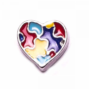 Charities Charm for Floating Memory Locket - Autism Awareness Heart