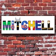 .Avengers Personalised name plaque canvas for kids wall art - Long Rectangular White Background