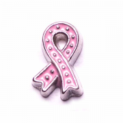 Charities Charm for Floating Memory Locket - Breast Cancer Pink Ribbon