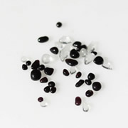Glass Droplets for Floating Memory Locket - Black and Clear