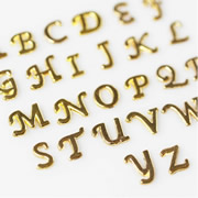.Letters Charm for Floating Memory Locket - Cursive Gold Letters