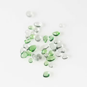 Glass Droplets for Floating Memory Locket - Green and Clear
