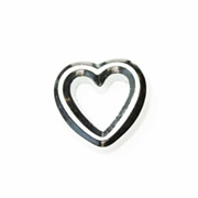 Christmas Charm for Floating Memory Locket - Heart Outline -Silver Tone