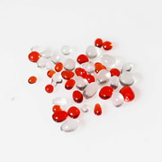 Glass Droplets for Floating Memory Locket - Red and Clear