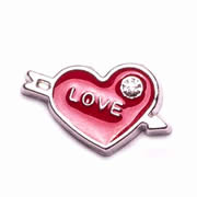 Love Charm for Floating Memory Locket - Arrow Through Red Heart