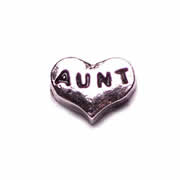 Family Charm for Floating Memory Locket - Aunt Heart