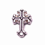 Faith Charm for Floating Memory Locket - Fancy Silver Cross