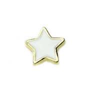 Happiness Charm for Floating Memory Locket - Gold Edge White Star