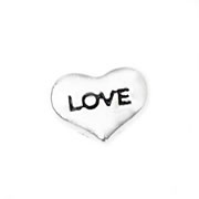 Love Charm for Floating Memory Locket - Love - Heart Silver