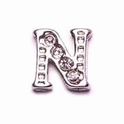 Letters Charm for Floating Memory Locket - N