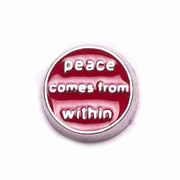 Messages Charm for Floating Memory Locket - Peace Comes from Within