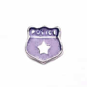 Occupations Charm for Floating Memory Locket - Police Badge