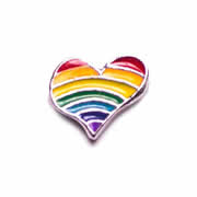 Love Charm for Floating Memory Locket - Rainbow Heart