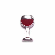 Food Charm for Floating Memory Locket - Red Wine Glass