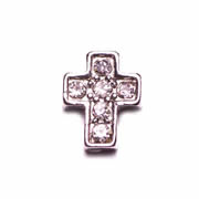 Faith Charm for Floating Memory Locket - Silver Cross with Sparkles