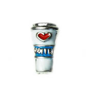 Food Charm for Floating Memory Locket - Take Away Coffee with Heart