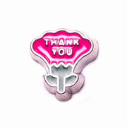 Messages Charm for Floating Memory Locket - Thank You Flower
