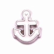 Holidays Charm for Floating Memory Locket - White Anchor