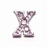Letters Charm for Floating Memory Locket - X