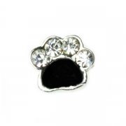 Animal Charm for Floating Memory Locket - Dog Paw - Sparkle Silver
