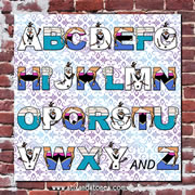 Frozen Alphabet canvas for kids wall art - Square with background