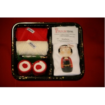 Unique Gift basket for new baby - Sushi Pack Boy Kokeshi Doll