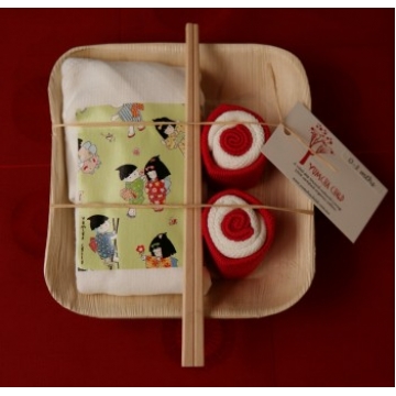 Unique Gift basket for new baby - Banana Leaf Plate Girls Kimono Kids