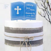Cake signs, toppers and plaques personalised - Christening Book