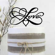 Cake signs, toppers and plaques personalised - Wedding  - Love Infinity 3D