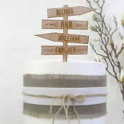 Cake signs, toppers and plaques personalised - Wedding  - Sign Post