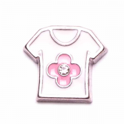 Children Charm for Floating Memory Locket - Pink Shirt with Flower