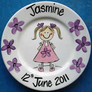 Handpainted Personalised Plate - Little Girl