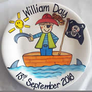 Handpainted Personalised Plate - Pirate