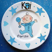 Handpainted Personalised Plate - PJ Baby Boy