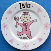 Handpainted Personalised Plate - PJ Baby Girl