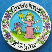 Handpainted Personalised Plate - Princess in the Garden