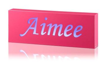 Night Light for kids/Light Box Personalised Fuschia Pink Box - name only