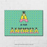 Minions Personalised name plaque canvas for kids wall art - Rectangular with Background - Girls