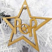 Christmas Decoration - Personalised Wooden MDF Christmas star decoration