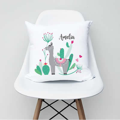 .Personalised Cushion for kids - Alpaca Girls