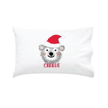 .Personalised Kids Pillowcase Merry Christmas Bear