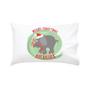 .Personalised Kids Pillowcase Merry Christmas Elephant