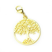 Gold Tone Tree of Life Dangle for Floating Memory Locket